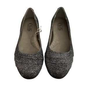 CLIFFS SHOES, Women’s Size 6.5 Wide, Pewter Grey Metallic Clara Ballet Flat, NEW